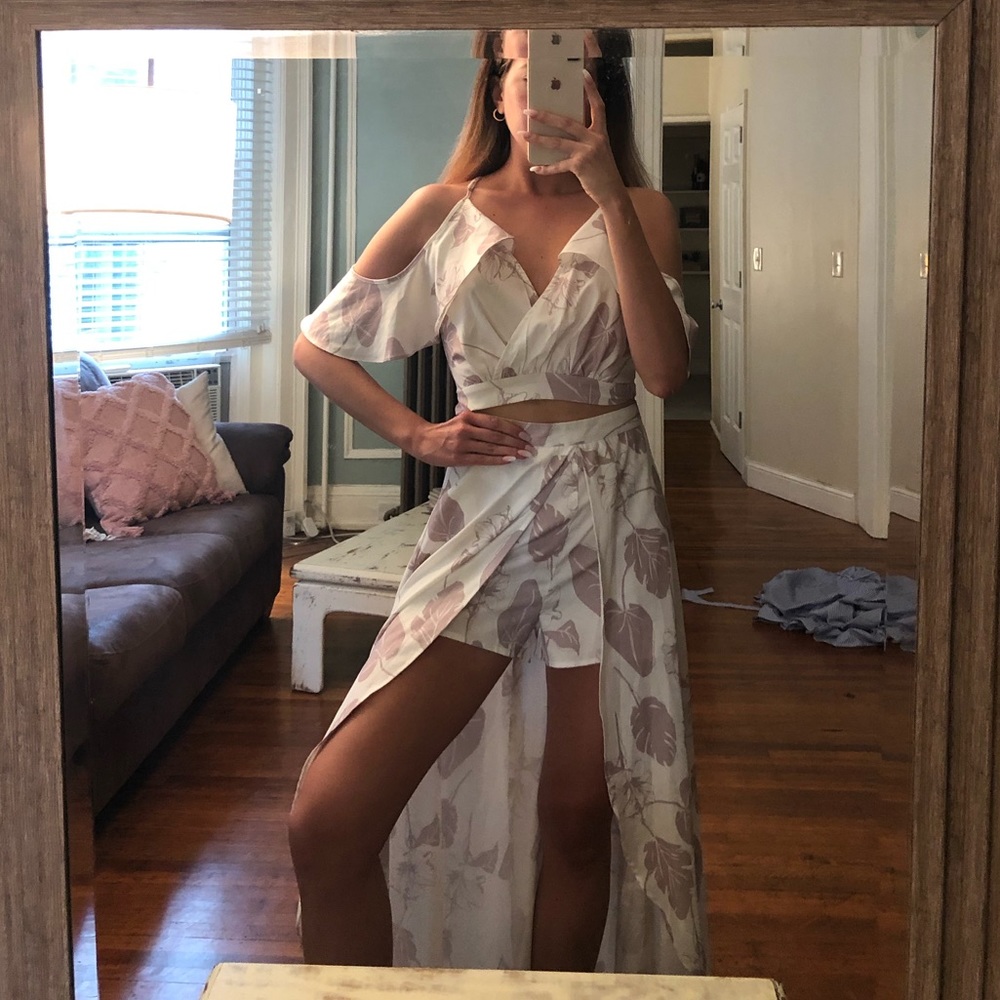 2 piece crop flowing set